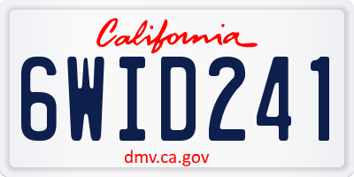 CA license plate 6WID241