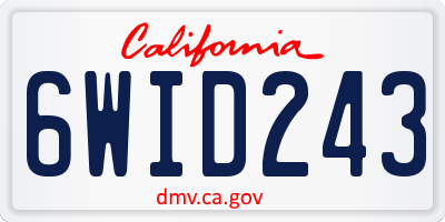 CA license plate 6WID243