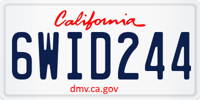 CA license plate 6WID244