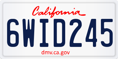 CA license plate 6WID245