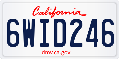 CA license plate 6WID246