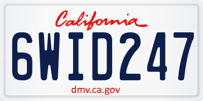CA license plate 6WID247