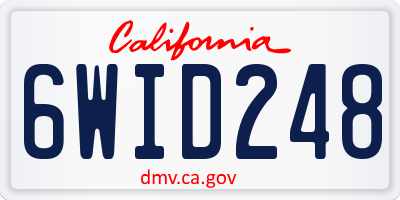 CA license plate 6WID248