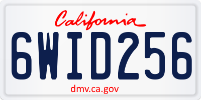 CA license plate 6WID256