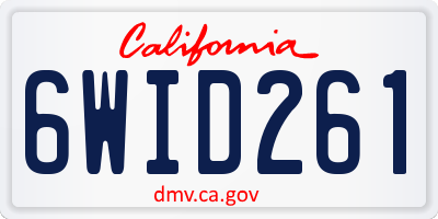 CA license plate 6WID261