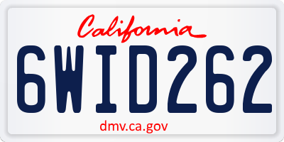 CA license plate 6WID262