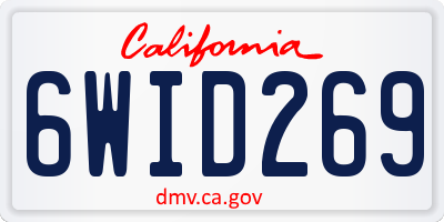 CA license plate 6WID269