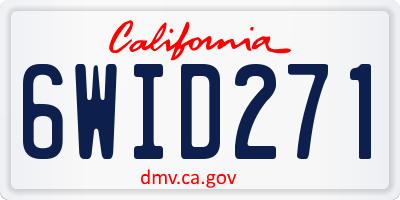 CA license plate 6WID271