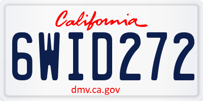 CA license plate 6WID272