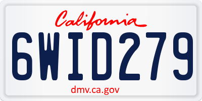 CA license plate 6WID279