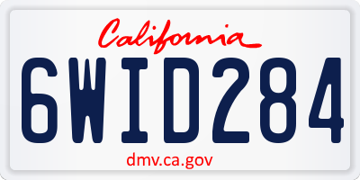 CA license plate 6WID284
