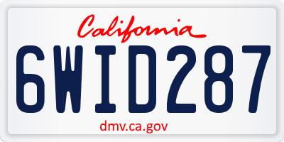 CA license plate 6WID287