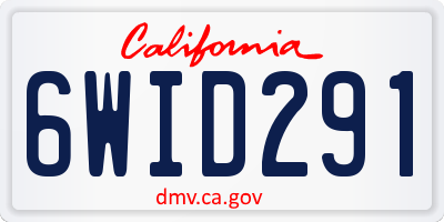 CA license plate 6WID291