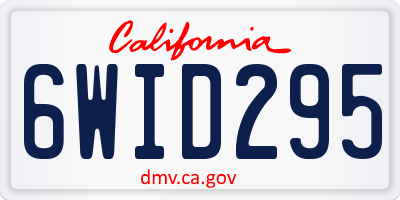 CA license plate 6WID295