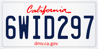 CA license plate 6WID297