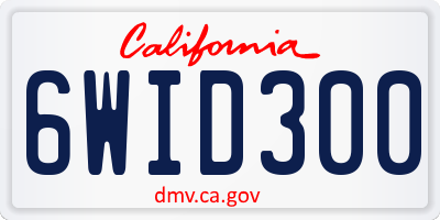 CA license plate 6WID300