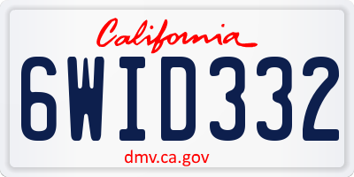CA license plate 6WID332