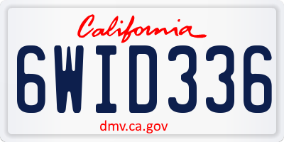 CA license plate 6WID336