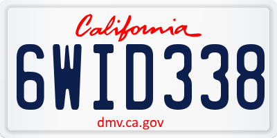 CA license plate 6WID338