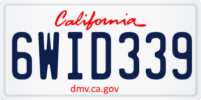 CA license plate 6WID339