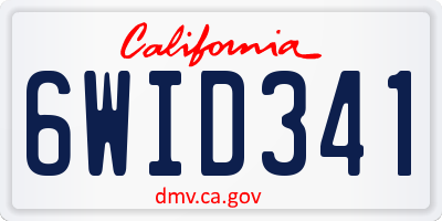 CA license plate 6WID341