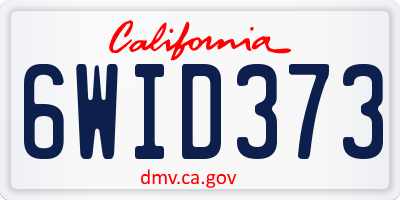 CA license plate 6WID373