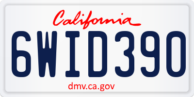 CA license plate 6WID390