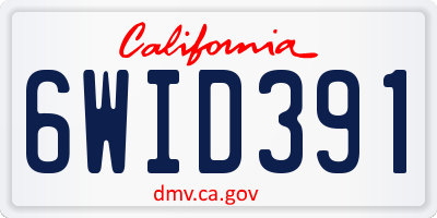 CA license plate 6WID391
