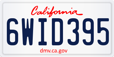 CA license plate 6WID395
