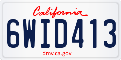 CA license plate 6WID413
