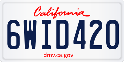 CA license plate 6WID420