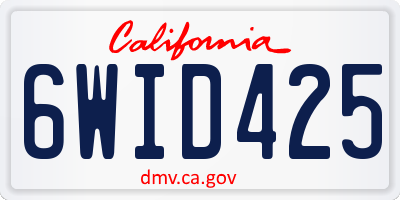 CA license plate 6WID425