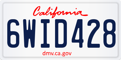 CA license plate 6WID428