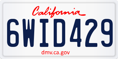 CA license plate 6WID429