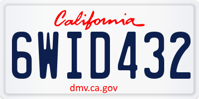 CA license plate 6WID432