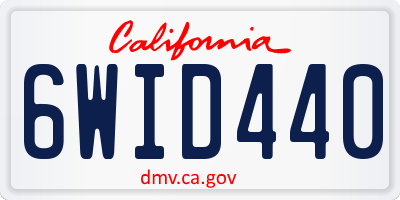 CA license plate 6WID440