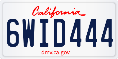 CA license plate 6WID444