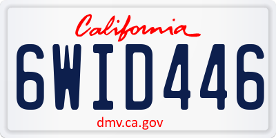 CA license plate 6WID446