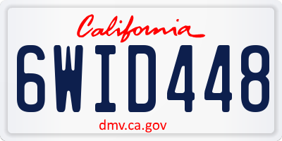 CA license plate 6WID448