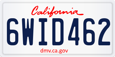 CA license plate 6WID462