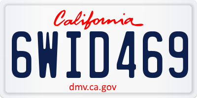 CA license plate 6WID469