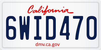 CA license plate 6WID470