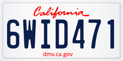 CA license plate 6WID471