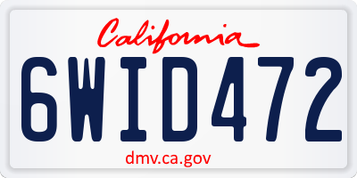 CA license plate 6WID472