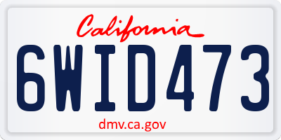 CA license plate 6WID473