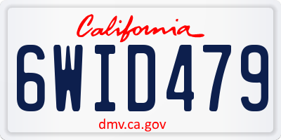 CA license plate 6WID479