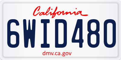 CA license plate 6WID480