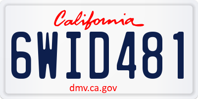 CA license plate 6WID481