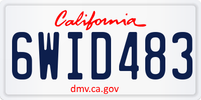 CA license plate 6WID483