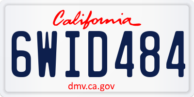 CA license plate 6WID484